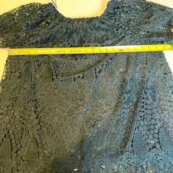 ADIVA Lace Blue Blouse with lining (Size 1X) - Picture 4 of 13